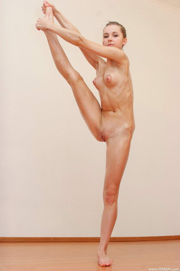 flexible girl in latex